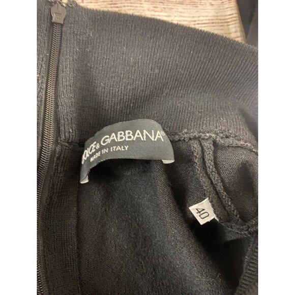 Dolce & Gabbana Women's Black Mock Neck Long Sleeve Sweater - 40 (Small) - Picture 9 of 11